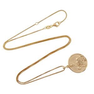 Estate Gold Tone Sterling Silver 925 Saint Christopher Medal Necklace 20"-22"